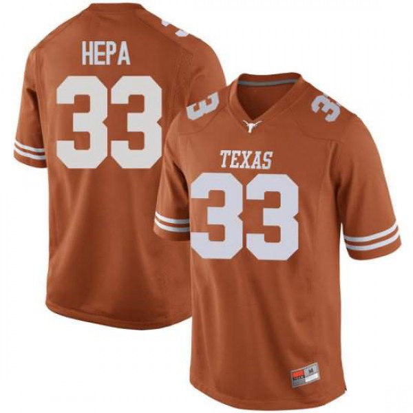 Mens University of Texas #33 Kamaka Hepa Replica Official Jersey Orange